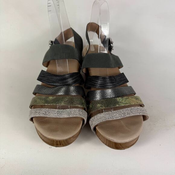 Roslyn Black Waxy Burnished – Dansko Dansko Maribeth Sandal Women\'s 9.5 Multicolor Leather Hook & Loop Open Toe
